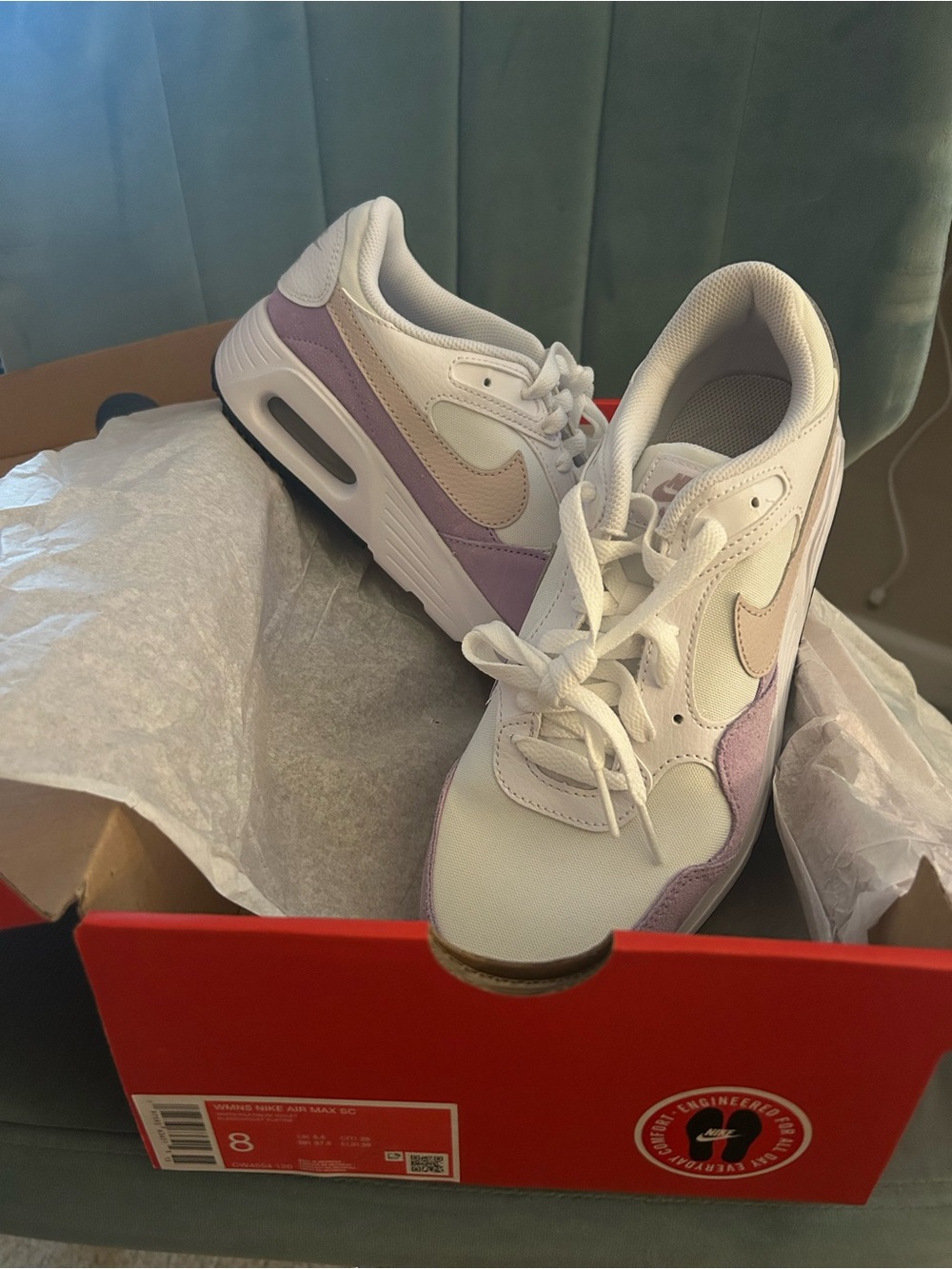 Nike Women’s Sneakers in White and Lavender